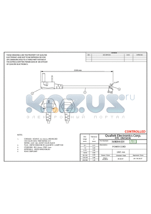 369004-E01 datasheet - POWER CORD