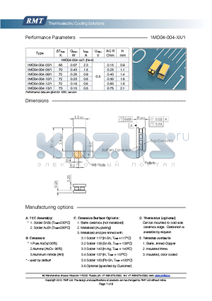 1MD04-004-03-1 datasheet - Blank ceramics (not metallized) Metallized (Au plating) Blank, tinned Copper