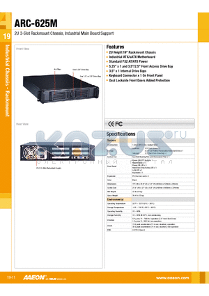 ARC-625M datasheet - 2U Height 19 Rackmount Chassis