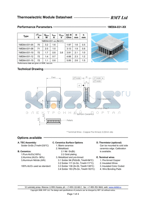 1MD04-031-12 datasheet - Thermoelectric Module