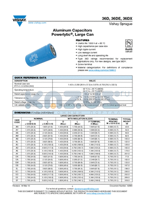 36DX931F450CC2A datasheet - Aluminum Capacitors Powerlytic^, Large Can