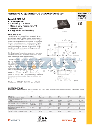 7290A datasheet - Variable Capacitance Accelerometer