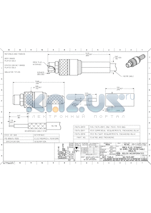 73415-0972 datasheet - MMCX PLUG, STRAIGHT 50 OHMS