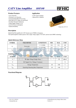 1F8719P datasheet - CATV Line Amplifier