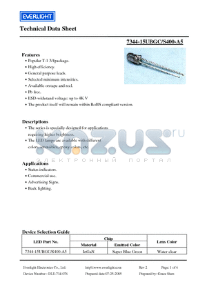 7344-15UBGC-S400-A5 datasheet - Specially designed for applications