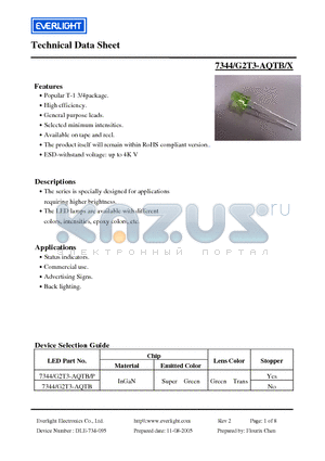 7344/G2T3-AQTB/P datasheet - Specially designed for applications