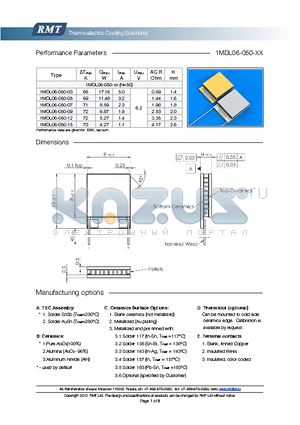 1MDL06-050-05 datasheet - Blank ceramics (not metallized) Metallized (Au plating) Blank, tinned Copper