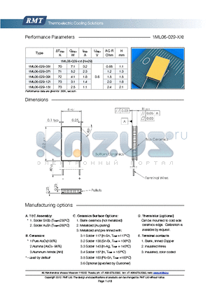 1ML06-029-05T datasheet - Blank ceramics (not metallized) Metallized (Au plating) Blank, tinned Copper