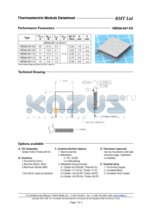 1MD06-097-05 datasheet - Thermoelectric Module