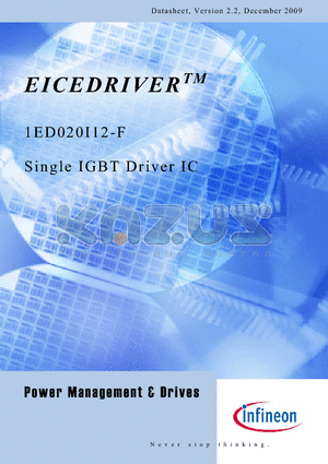 1ED020I12-F datasheet - Single IGBT Driver IC