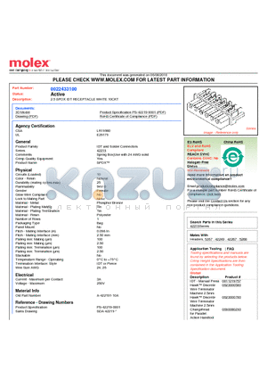 A-422191-10A datasheet - 2.5 SPOX IDT RECEPTACLE WHITE 10CKT