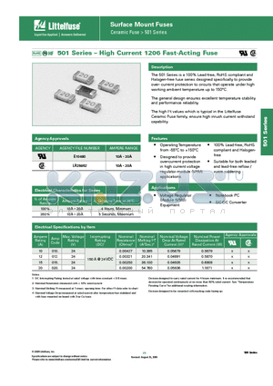 501 datasheet - Surface Mount Fuses