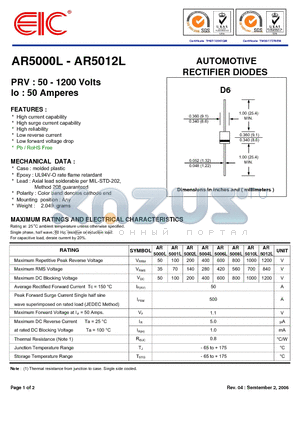 AR5000L datasheet - AUTOMOTIVE RECTIFIER DIODES