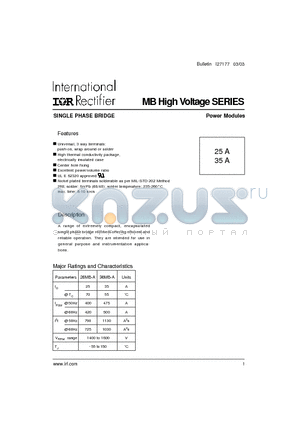 36MB140 datasheet - SINGLE PHASE BRIDGE Power Modules