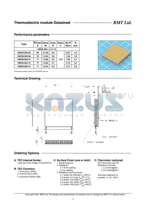 1MX06-063-05 datasheet - Thermoelectric module