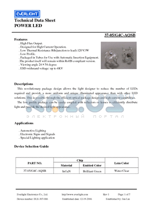 37-05-G4C-AQSB datasheet - POWER LED