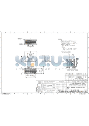 501189-3011 datasheet - 1.0 WIRE TO BOARD CONN. 2-ROW RECEPTACLE HOUSING