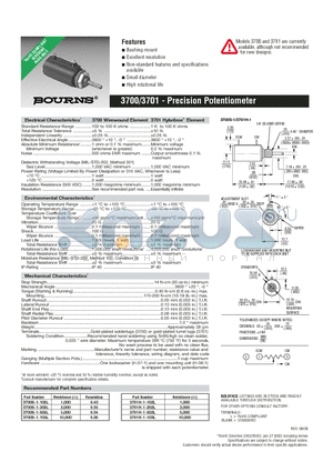 3700 datasheet - Precision Potentiometer