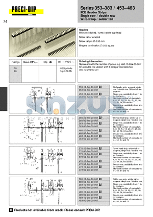 370-90-116-00-001 datasheet - PCB Header Strips Single row / double row Wire-wrap / solder tail