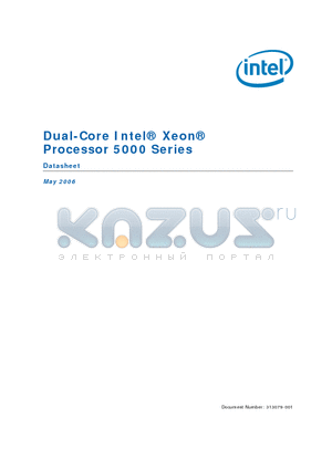 5000 datasheet - Dual-Core Intel Xeon Processor