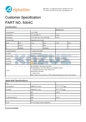 5004C datasheet - Customer Specification