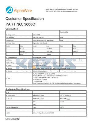 5008C datasheet - Customer Specification