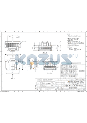 501330-1039 datasheet - 1.0 WIRE TO BOARD CONN. 1-ROW RECEPACLE HOUSING 6-15CKT.