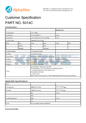 5014C datasheet - Customer Specification