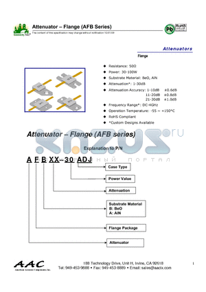 AFBXX-30ADJ datasheet - Attenuator - Flange (AFB Series)