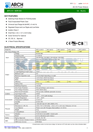 AFC-12S-E1 datasheet - AC-DC Power Module