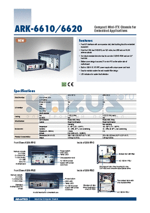 ARK-6620 datasheet - Compact Mini-ITX Chassis for Embedded Applications