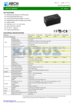 AFC-3.3S-E1 datasheet - AC-DC Power Module