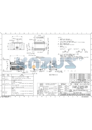 501571-2007 datasheet - 1.0 WIRE TO BOARD CONN. 2-ROW R/A WAFER ASSY -LEAD FREE-