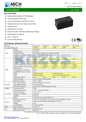 AFC20-5S datasheet - AC-DC Power Module