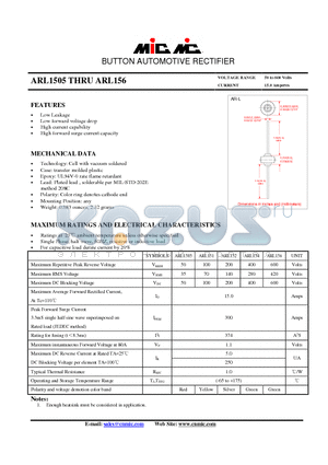 ARL1505 datasheet - BUTTON AUTOMOTIVE RECTIFIER