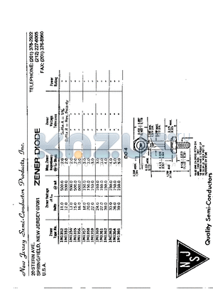 1N1356 datasheet - ZENER DIODE