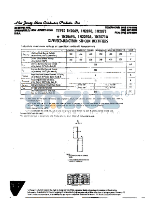 1N2069A datasheet - DIFFUSED-JUNCTION SILICON RECTIFIERS