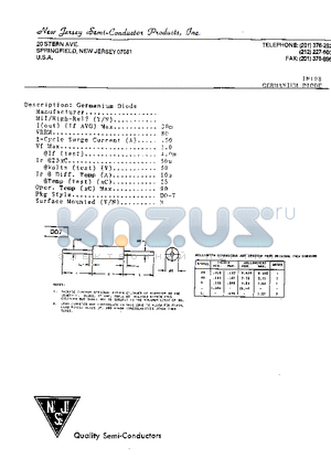 1N198 datasheet - GERMANJUM DIODE