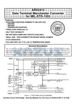 ARX2412 datasheet - ARX2412 Data Terminal Manchester Converter for MIL-STD-1553