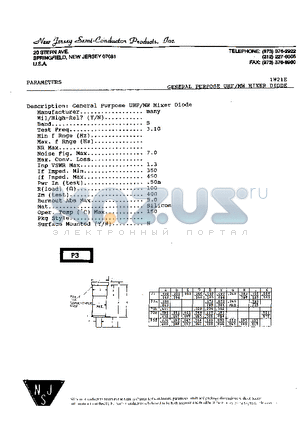 1N21E datasheet - GENERAL PURPOSE UHF/MW MIXER DIODE