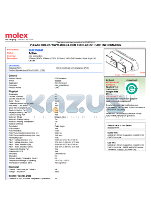 5022250801 datasheet - 2.50mm (.098