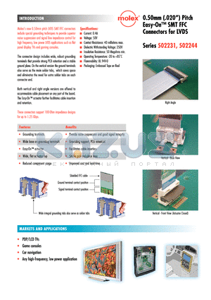 502231-1500 datasheet - Connectors for LVDS