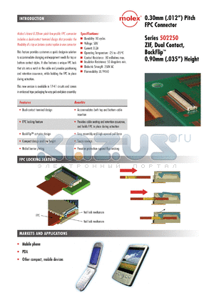 502250-1791 datasheet - FPC Connector