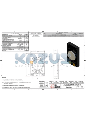 AS02508CO-2-WR-R datasheet - Speaker