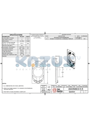 AS03508CO-5-R datasheet - Speaker