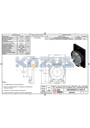 AS04008PO-2-WR-R datasheet - Speaker