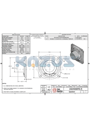 AS04008MS-R datasheet - Speaker