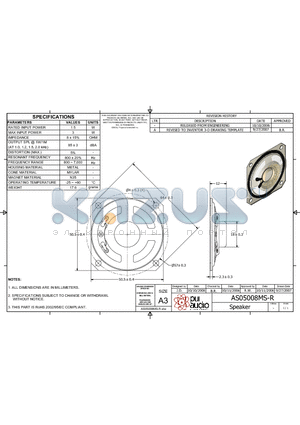 AS05008MS-R datasheet - Speaker