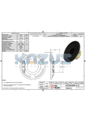 AS05008PR-6-R datasheet - Speaker