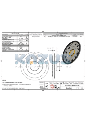 AS05008MR-4-R datasheet - Speaker